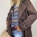 trench lungo doppio petto scamosciato